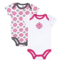 Боди детское Luvable Friends 2 шт розовые с орнаментом, для девочек Фото
