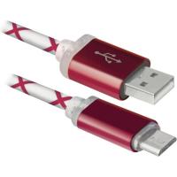 Дата кабель Defender USB 2.0 AM to Micro 5P 1.0m RedLED backlight Фото