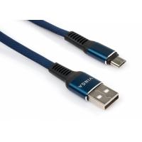 Дата кабель Vinga USB 2.0 AM to Micro 5P 1m flat nylon blue Фото