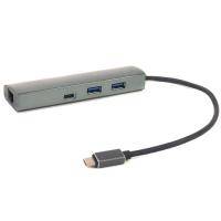 Порт-реплікатор PowerPlant Type-C USB 3.1 -> 2*USB3.0, Type-C USB3.1, Gigabit Фото