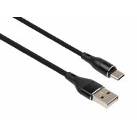 Дата кабель Vinga USB 2.0 AM to Type-C 1.0m cylindric nylon back Фото