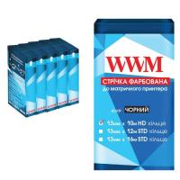 Стрічка до принтерів WWM 13мм х 10м HD к. Black*5шт Фото