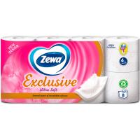 Туалетная бумага Zewa Exclusive Ultra Soft 4 шари 8 рулонів Фото