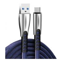Дата кабель ColorWay USB 2.0 AM to USB-C 1.0m zinc alloy blue Фото