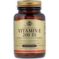 Вітамін Solgar Витамин E, 200 МЕ, Vitamin E 200 IU, 100 желатино Фото