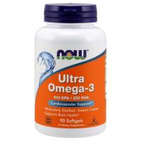 Жирные кислоты Now Foods Ультра Омега-3, Ultra Omega-3, 90 желатиновых кап Фото