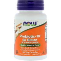 Пробиотики Now Foods Пробиотики Для Пищеварения, Probiotic-10, 25 Billi Фото
