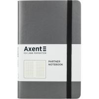 Блокнот Axent Partner Soft, 125х195, 96л, клет, серый Фото