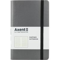 Блокнот Axent Partner Soft, 125х195, 96л, клет, серый Фото