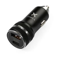 Зарядное устройство Vinga QC3.0 + PD Quick Car Charger aluminium 36W Max bla Фото