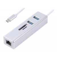 Концентратор Maxxter USB to Gigabit Ethernet, 2 Ports USB 3.0 + microSD Фото