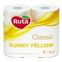 Туалетний папір Ruta Classic 2 слоя Желтая 4 рулона Фото