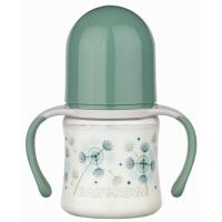 Пляшечка для годування Baby-Nova Декор, з широким горлечком та ручками, 150 мл, зел Фото