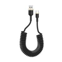 Дата кабель ColorWay USB 2.0 AM to Type-C 1.0m spiral black Фото