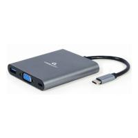 Концентратор Cablexpert USB-C 6-in-1 (Hub3.1/HDMI/VGA/PD/card-reader/audio Фото