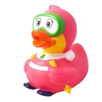 Іграшка для ванної Funny Ducks Качка Лижниця рожева Фото