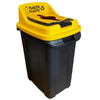 Контейнер для сміття Planet Household Re-Сycler для сортування (пластик) чорний із жовти Фото