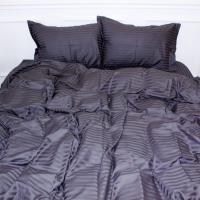 Постільна білизна MirSon SatinStripe 30-0012DarkGray 200х220 Євро Фото