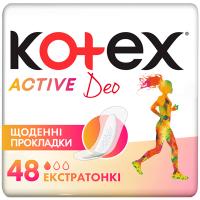 Щоденні прокладки Kotex Active Deo Extra Thin 48 шт. Фото