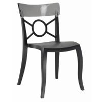 Кухонний стілець PAPATYA o-pera-s сидіння чорне, верх прозоро-дим Фото