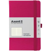 Книга записная Axent Partner, 125x195 мм, 96 аркушів, клітинка, малинов Фото