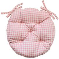 Подушка на стул Прованс круглая Bella Розовая клетка D-40 Фото