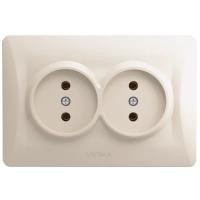 Розетка Videx BINERA 2ая кремовая Фото