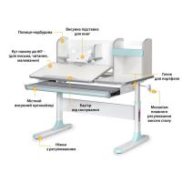 Парта Mealux Vancouver Multicolor Blue з полицею Фото