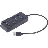 Концентратор Gembird 4 ports (1xUSB3.1+3xUSB2.0) switch black Фото