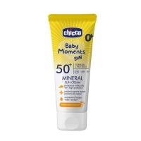 Детский крем Chicco 50 SPF солнцезащитный минеральный, 75 мл Фото