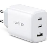 Зарядний пристрій Ugreen 3xUSB 65W (2xType-C+USB QC3.0) Fast Charger White Фото