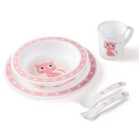 Набор детской посуды Canpol babies Cute Animals Котик Рожевий 5 предметів Фото