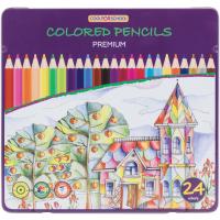 Карандаши цветные Cool For School Premium, шестигранні, 24 кольори Фото