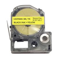 Стрічка для принтера етикеток UKRMARK E-LC3YBP-BK/YE, сумісна з Epson LC-3YBP, 12 мм х Фото