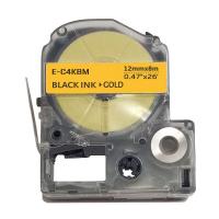 Стрічка для принтера етикеток UKRMARK E-C4KBM, 12мм х 8м, black on gold, совместима с LC Фото