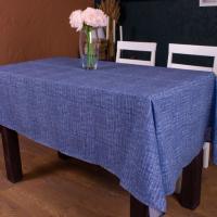 Скатертина MirSon Рогожа №209 Blue Binding 130x300 см Фото