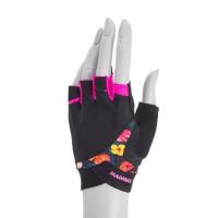 Перчатки для фитнеса MadMax MFG-770 Flower Power Gloves Black/Pink M Фото
