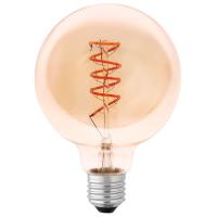Лампочка Delux Globe G95 5Вт E27 2200К amber spiral filament Фото