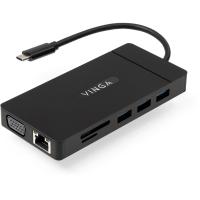 Концентратор Vinga USB-C 3.1 to VGA+HDMI+RJ45+3xUSB3.0+USB2.0+SD/TF+P Фото