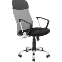 Офісне крісло Richman Ультра Ю Хром M-1 (Tilt) Сітка чорна + сіра Фото