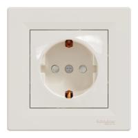 Розетка Schneider Electric ASFORA со штор. крем Фото