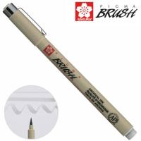 Лайнер Sakura кисть PIGMA Brush, Серый светлый Фото