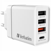 Зарядний пристрій Verbatim USB 30W PD3.0 4-ports white Фото