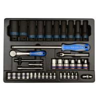 Набор инструментов KING TONY 1/2" - 1/4" удлиненных ударных, Е-головки, трищетк Фото