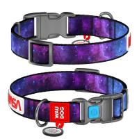 Нашийник для тварин WAUDOG Nylon з QR-паспортом "NASA21" пластиковий фастекс Фото