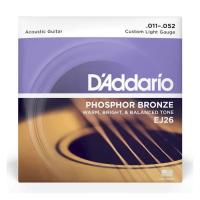 Струны для гитары D'Addario Phosphor Bronze Custom Light (11-52) Фото