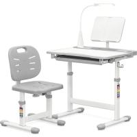 Парта со стулом Evo-kids (стол+стул+полка+лампа) Gray Фото