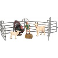 Фигурка Kids Team набор Ферма фермерша, индюк, коза, козлёнок Фото