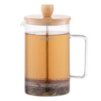 Френч-пресс Ardesto Midori, 800мл, боросилікатне скло, бамбук, прозори Фото