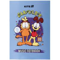 Тетрадь Kite для нот Garfield А4, 20 листов Фото